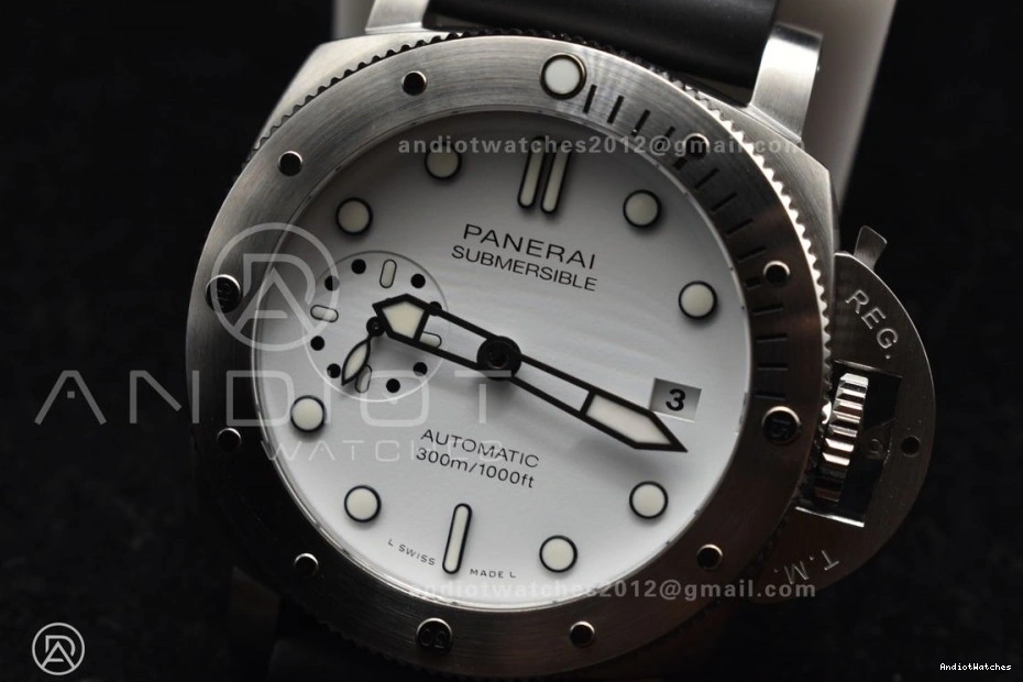 Submersible P White MoistureWicking Best Edition PAM2223 990 VSF Dial Strap 42mm Black on Rubber 0319